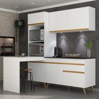 Cozinha Compacta 4 peças com Leds MP2026 Veneza Up Multimóveis Branca