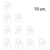 Kit 10 Cadeira Allegra Sala de Jantar Branco - D'Rossi