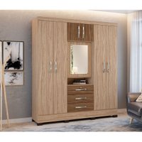 Guarda-Roupas com 7 Portas e 3 Gavetas Grafite Colibri