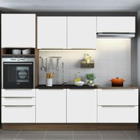 Cozinha Completa Madesa Lux com Armário e Balcão 6 Portas 5 Gavetas - Rustic/Branco Veludo