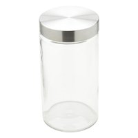 Porta mantimento redondo de vidro com tampa em aço - 1,7 litros