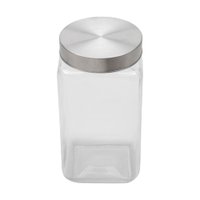 Porta mantimento de vidro com tampa em aço - 2,1 litros