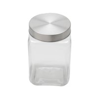 Porta mantimento de vidro com tampa em aço - 1,7 litros