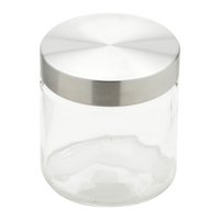 Porta mantimento redondo de vidro com tampa em aço - 1,3 litros