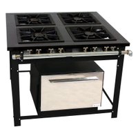 Fogão Industrial Venâncio 4 Bocas Duplas a Gás Baixa Pressão com Forno M4FD4