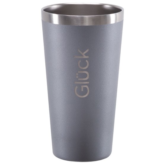 Copo Térmico Glück 473ml Copo Para Cerveja Água Em Aço Inox Titanium