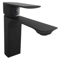 Torneira para Pia de Banheiro Monocomando Quadrada Preto Fosco Jiwi