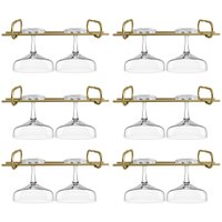 Kit 6 Organizadores Porta Taças 25cm Suportes Para Pendurar Taças Dourado