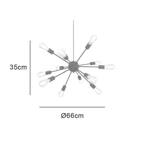 Luminária Pendente Sputnik Branco e Cobre para 12 Lâmpadas E27 - SPUTNIK-PT