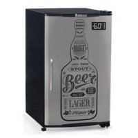 Cervejeira Gelopar Frost Free 112 Litros Porta Cega Adesivada Inox e Preta 110V GRBA-120 GW