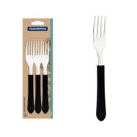 Conjunto de Garfos de Mesa Tramontina Leme com Lâminas em Aço Inox e Cabos de Polipropileno Preto 3