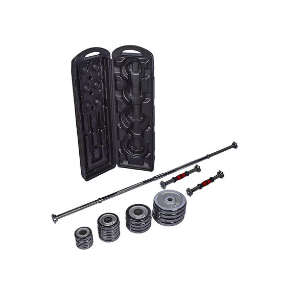 Kit Dumbbell + barra halter + Barra com 50kg Cromado