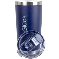 Copo Térmico Glück 591ml Aço Inox Copo Para Cerveja Café Com Tampa Abre Fecha Night Blue