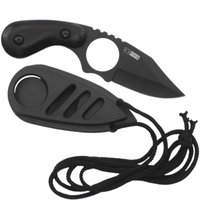 Faca Tática Rápida Azteq Aço Inox 420 Cabo De Madeira E Bainha Plástica Preta