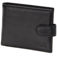 Carteira de Couro Masculina Com Botão e Divisória Porta Cartões Chicago Preta Tonin