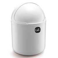 Lixeira Plastica De Cozinha Pia com Tampa Capacete e Abertura Frontal 4 litros UZ Branco