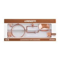 Kit de Acessórios Plásticos Lorenzetti Attic Quadra 2000 F24 Rose Gold