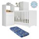 Quarto Infantil com Berço 3 em 1 e Colchão Incluso Luíza Multimóveis Branco