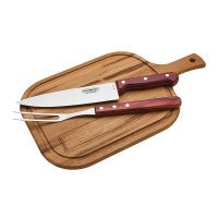 Kit Churrasco com Tábua 3 Peças Tramontina 21198714 Vermelho
