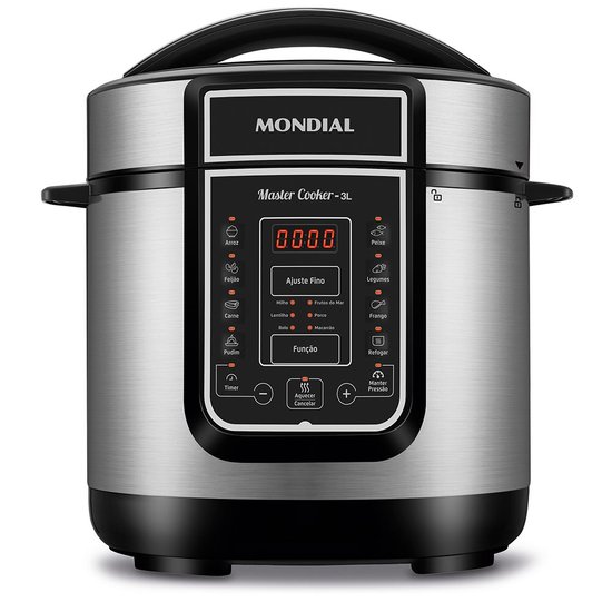 Panela Elétrica de Pressão Mondial 3L Inox Preto PE-40