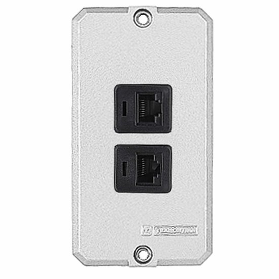 Tampa para condulete 1/2" e 3/4" com 2 tomada RJ45 [cat.5E]