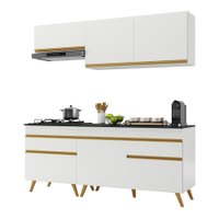Cozinha Compacta Multimóveis Veneza GW FG3705 com Armário e Balcão Branca