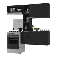 Cozinha Compacta Multimóveis Sofia FG2005 com Armário e Balcão Preta