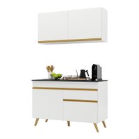 Cozinha Compacta Multimóveis Veneza GW FG3687com Armário e Balcão Branca