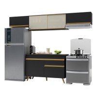 Cozinha Compacta Multimóveis Veneza GB FG3698 com Armário e Balcão Preta