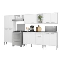 Cozinha Compacta Multimóveis Xangai Jazz FG3157 com Armário e Balcão Branca