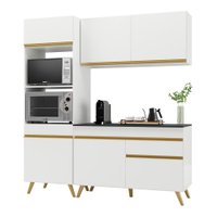 Cozinha Compacta Multimóveis Veneza GW FG3694 com Armário e Balcão Branca