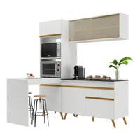 Cozinha Compacta Multimóveis Veneza GW FG3702 com Armário e Balcão Branca