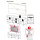 Rack Retrô com Painel para TV até 65" Multimóveis Flórida FG3133 Branco/Natural