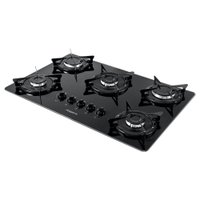 Cooktop 5 Bocas à Gás V500X Vidro Esmaltado Fogatti
