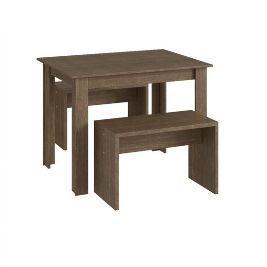 Conjunto Mesa Fixa 2 Bancos de 2 Lugares Móveis Canção