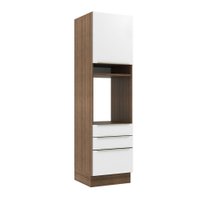 Torre Quente Madesa Lux 60 cm 1 Porta 3 Gavetas - Rustic/Branco Veludo
