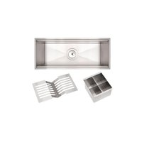 Canal Organizador em Aço Inox Tramontina para Sobrepor Scotch Brite com Acessórios 45x18 cm