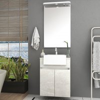 Kit Gabinete para Banheiro Cora 60cm com Cuba e Espelheira com LED Móveis Bosi