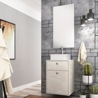 Kit Gabinete para Banheiro Eva 50cm com Cuba e Espelheira Móveis Bosi