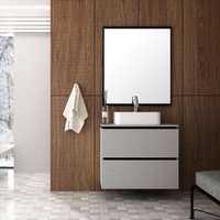Kit Gabinete para Banheiro Urban 80cm com Cuba e Espelheira Móveis Bosi