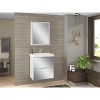 Kit Gabinete para Banheiro Blanc 60cm com Cuba e Espelheira Branco Móveis Bosi