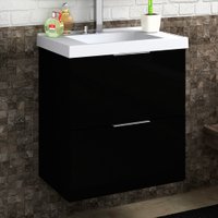 Gabinete para Banheiro Pietra 60cm sem Tampo Móveis Bosi - Preto