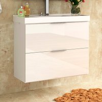 Gabinete para Banheiro Pietra 80cm sem Tampo Móveis Bosi - Branco