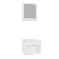 Kit Gabinete para Banheiro Suspenso 45cm sem Cuba e com Espelheira Estilare Móveis - Branco