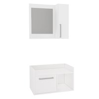 Kit Gabinete para Banheiro Suspenso 60cm com Armário e sem Cuba Estilare Móveis - Branco