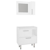 Kit Gabinete para Banheiro 75cm com Espelheira e Sem Cuba Estilare Móveis - Branco