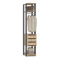 Guarda Roupa Closet 3 Gavetas e Cabideiro 41cm Be Mobiliario - Carvalho Mel e Expresso
