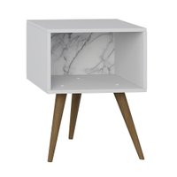 Mesa de Cabeceira Be Mobiliario - Branco com Carrara