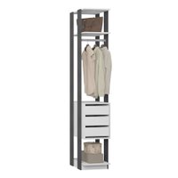 Guarda Roupa Closet 3 Gavetas e Cabideiro 41cm Be Mobiliario - Branco TX e Expresso