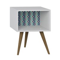 Mesa de Cabeceira Be Mobiliario - Branco com Azul
